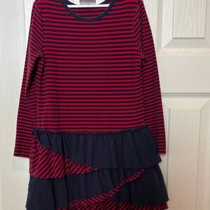Hanna Andersson Red and Navy Striped Dress